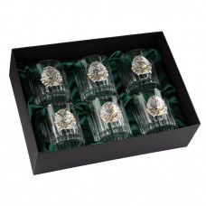 Набір для віскі "Полювання" Boss Crystal, 6 келихів, платина, срібло, золото, кришталь