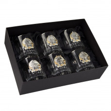 Набір для віскі "Лідер" Boss Crystal, 6 келихів, платина срібло золото