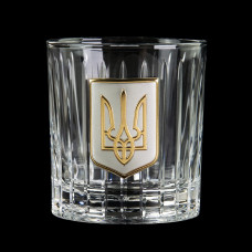 Набір для віскі “Тризуб” spinner Boss Crystal, 6 келихів, срібло, золото, кришталь