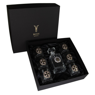 Набір для віскі "Розвідка" 7 предметів Boss Crystal, графін, 6 келихів