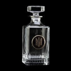 Набір для віскі "ШЕВРОН ВМФ" 6 келихів 360 мл, графін 750 мл, кришталь з платиною, зображення срібло з позолотою Набір для віскі "ШЕВРОН ВМФ" 6 келихів 360 мл, графін 750 мл, кришталь з платиною, зображення срібло з позолотою