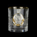 Сет хрустальных стаканов Boss Crystal «Лидер», 6 бокалов Brill Gold, накладки звери золото