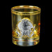 Набір для віскі "Лідер бурштиновий" Boss Crystal, 6 бурштинових келихів, золото, срібло, соняшниковий кришталь