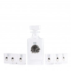 Сет Boss Crystal "ДИРЕКТОРСКИЙ ВОДОЧНЫЙ", графин, 6 рюмок, серебро