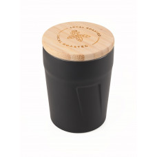 Термокружка ESPRESSO DOPPIO бамбукова кришка, 160 мл, чорна