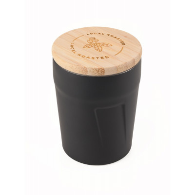 Термокружка ESPRESSO DOPPIO бамбукова кришка, 160 мл, чорна