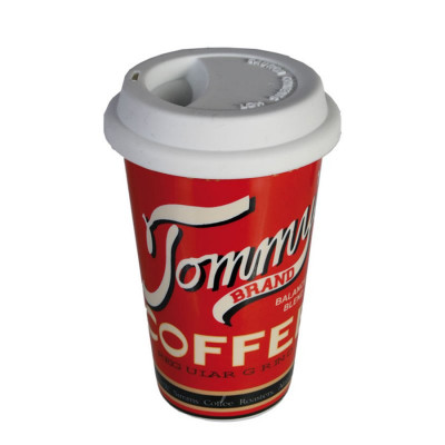Порцелянова чашка з силіконовою кришкою "Tommy" 16х10 см