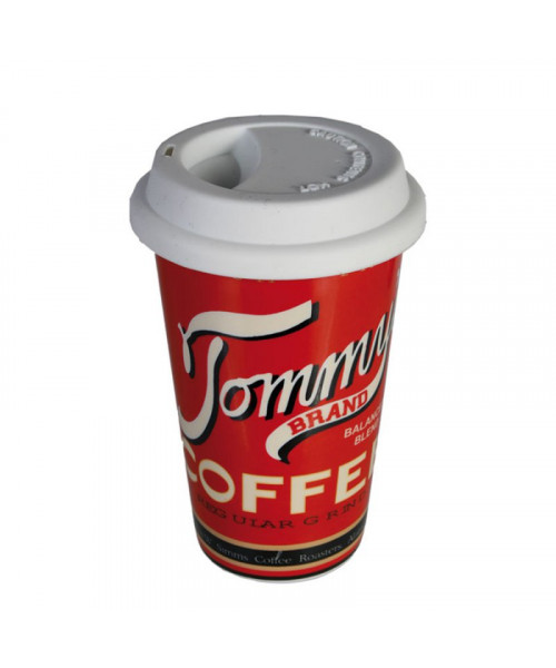 Порцелянова чашка з силіконовою кришкою Tommy 16х10 см Порцелянова чашка з силіконовою кришкою Tommy 16х10 см