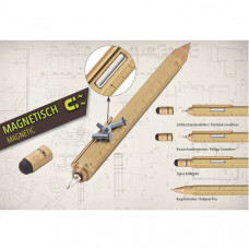 Ручка кулькова-стилус Troika Construction Magnet з лінійкою, магнітом та викруткою, золота