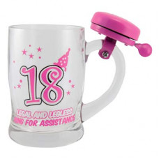 Чашка для пива "18" рожева