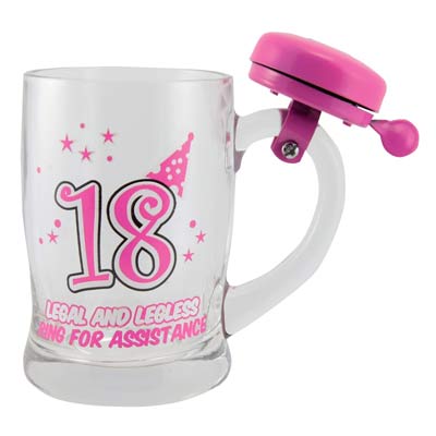 Чашка для пива "18" рожева