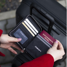 Гаманець на блискавці OGON Quilted Passport, чорний
