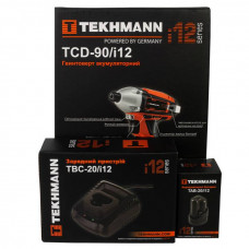 Комплект Гвинтоверт акумуляторний Tekhmann TCD-90/i12 + АКБ TAB-20/i12 + ЗП TBC-20/i12