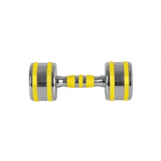 Гантель хромована inSPORTline Yellsteel 5 кг - жовта