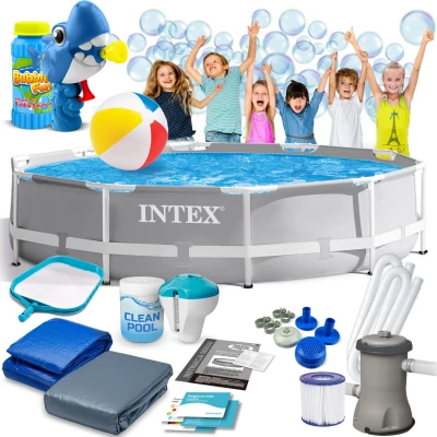 Басейн каркасний 15в1 INTEX 26702, 305 х 76 см + машина для створення бульбашок