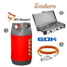 Набор: газовая плита Enders Brisbane 3Z н/ж сталь з термодатчиком + баллон HPCR-G.5 (G.4), 24,5л