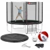 Батут Hop-Sport 10ft (305см) чорно-зелений з зовнішньою сіткою (4 ноги)