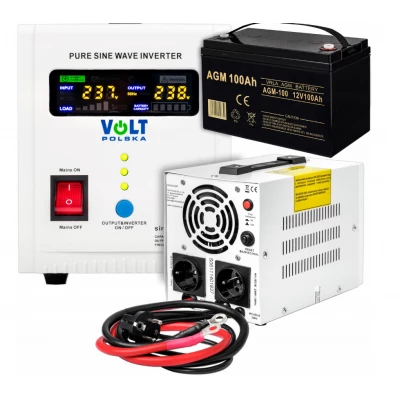 Аварійний комплект Volt Polska SINUS PRO 800 E 12/230V 500/800W + Акумулятор VOLT AGM VRLA 100Ah 12V