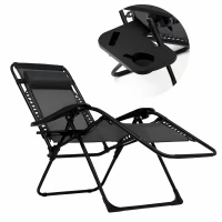 Розкладне крісло шезлонг LEOBRO Zero Gravity Premium Black (LB-ZGC-G2-BLK)