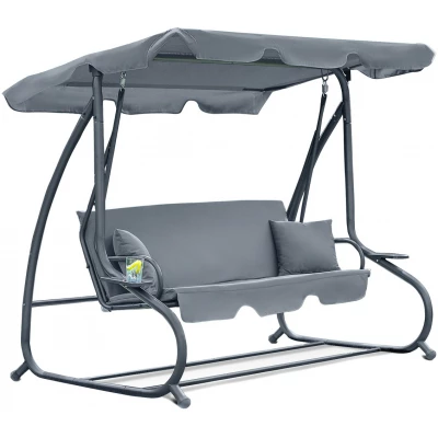 Велика гойдалка з подушками LEOBRO Luxury Grey