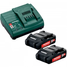 Базовий комплект Metabo 2 акумулятори Li-Power 18 В 2,0 Ah, зарядний пристрій SC 30