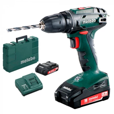 Акумуляторний дриль-шуруповерт Metabo BS 18, 2 акб 18 В Li-Power 1.5 Ah, з/у, кейс
