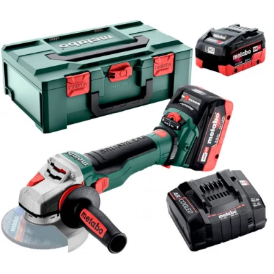 Акумуляторна кутова шліфмашина Metabo WVB 18 LTX BL 15-125 Quick, 2 акб 18V 5.5 Ah, з/в ASC 145 в MetaBOX 165 L