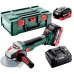 Акумуляторна кутова шліфмашина Metabo WVB 18 LTX BL 15-125 Quick, 2 акб 18V 5.5 Ah, з/в ASC 145 в MetaBOX 165 L