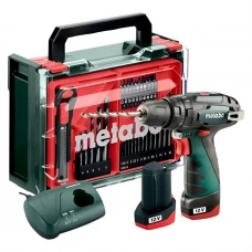 Акумуляторний ударний дриль-шурупокрут Metabo PowerMaxx Basic Set, 2 акб 12 V 2.0 Ah, з/п LC 40, у кейсі
