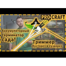 Акумуляторна коса Procraft PTA20/4/2 (без АКБ та ЗП) (З насадками)