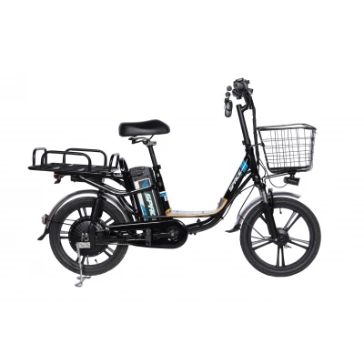 Велосипед з електроприводом 18" AL SPACE eELDORADO DD FR рама-15" 48B 10А*г 500Вт чорно-синій 2025
