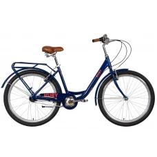 Велосипед AL 26" Dorozhnik RUBY планет. рама-17" темно-синій з багажником зад St, з крилом St 2022