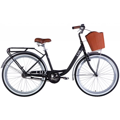 Велосипед ST 26" Dorozhnik LUX Velosteel рама-17" чорний зі сріблястим 2025