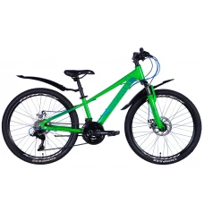 Велосипед AL 24" Discovery QUBE DD рама-11,5" зелено-синій 2024 крила, крило пер., крило зад., підніжка