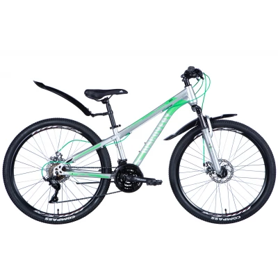 Велосипед ST 26" Discovery TREK DD FR рама-13" срiблястий 2024 крила, крило пер., крило зад., підніжка