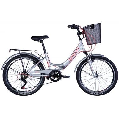 Велосипед ST 24" Formula SMART FRW Vbr FR рама-15" срiблястий 2024 крила, крило пер., крило зад., підніжка, корзина