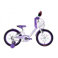 Велосипед ST 18" Formula CHERRY Vbr рама-9" білий з бузковим 2024 крила, дзвоник, корзина